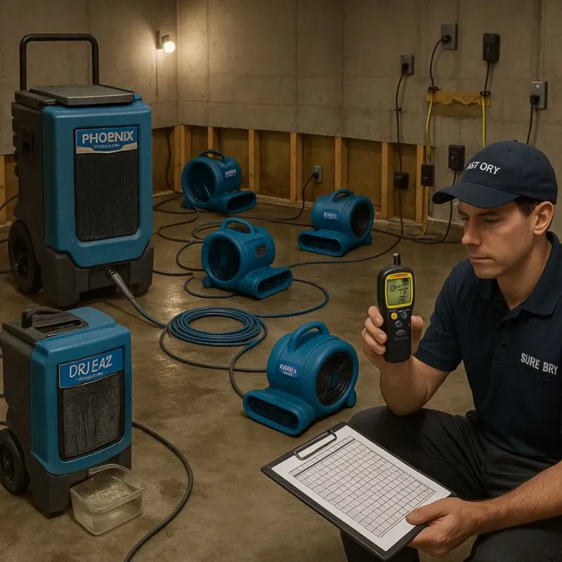 Structural Drying and Dehumidification process in Haskell, AR